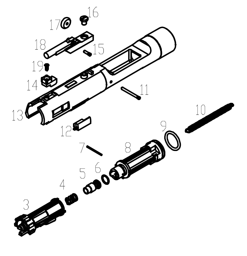 WE-Tech M4 V3 Complete Bolt w/ Nozzle